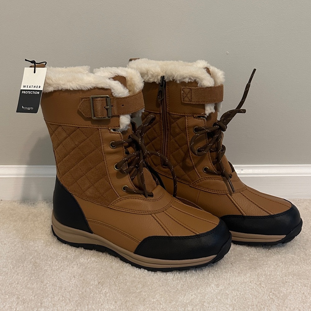 Koolaburra Tan and Black Winter Boots